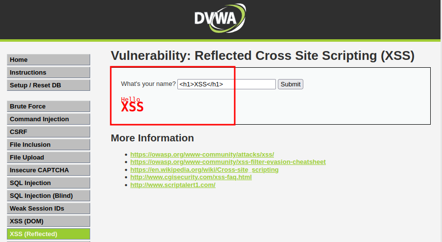 Reflected XSS HTML Code